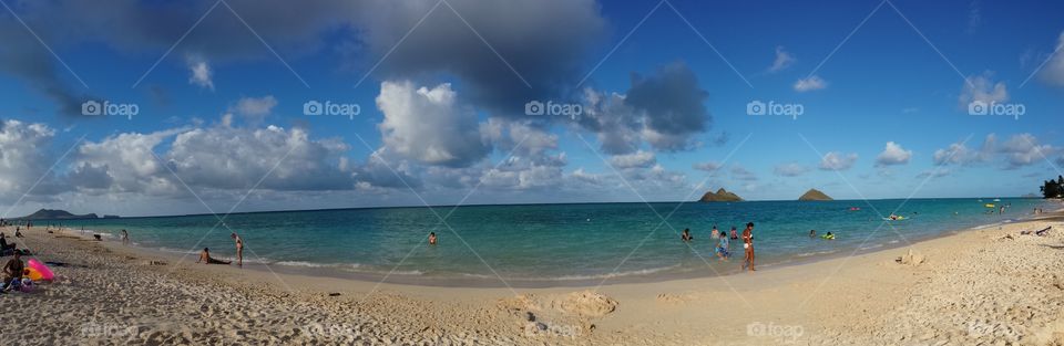 Lanikai beach panorama