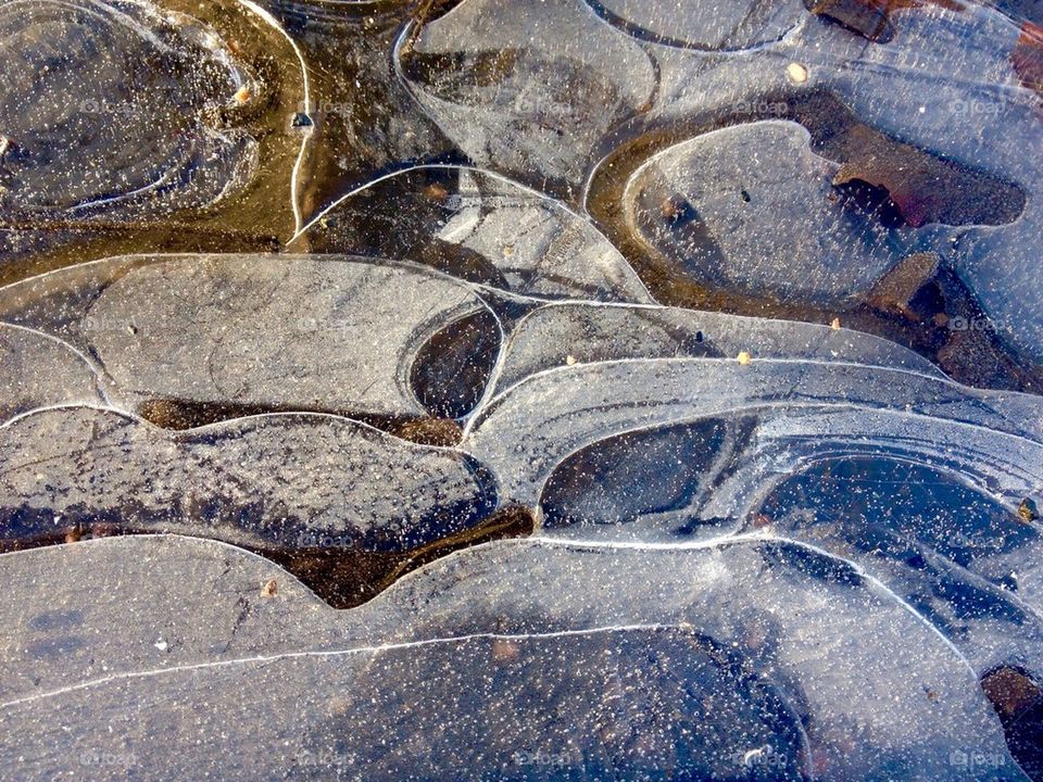 Frozen puddle