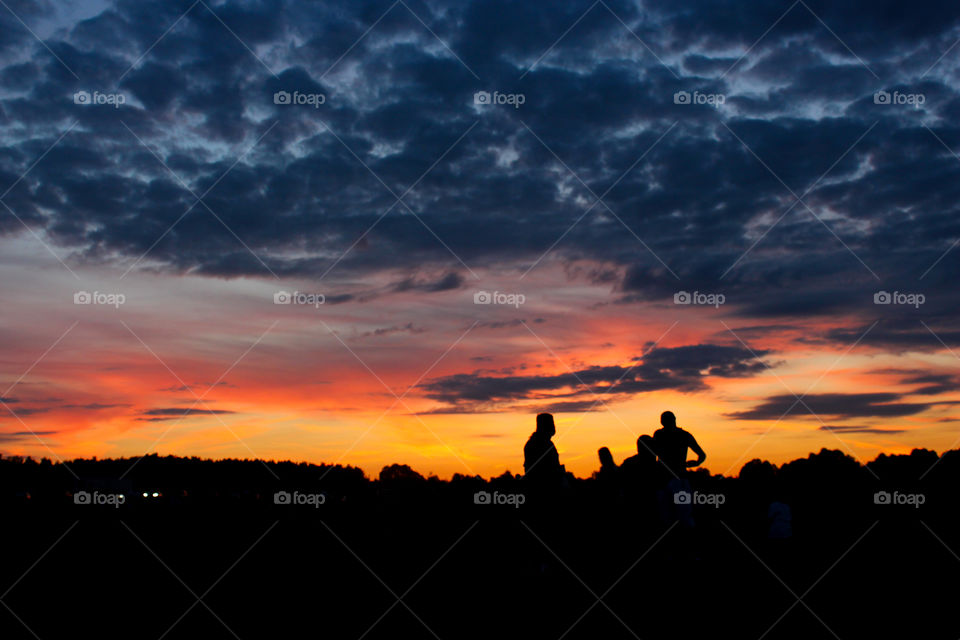 Silhouettes at the sunset