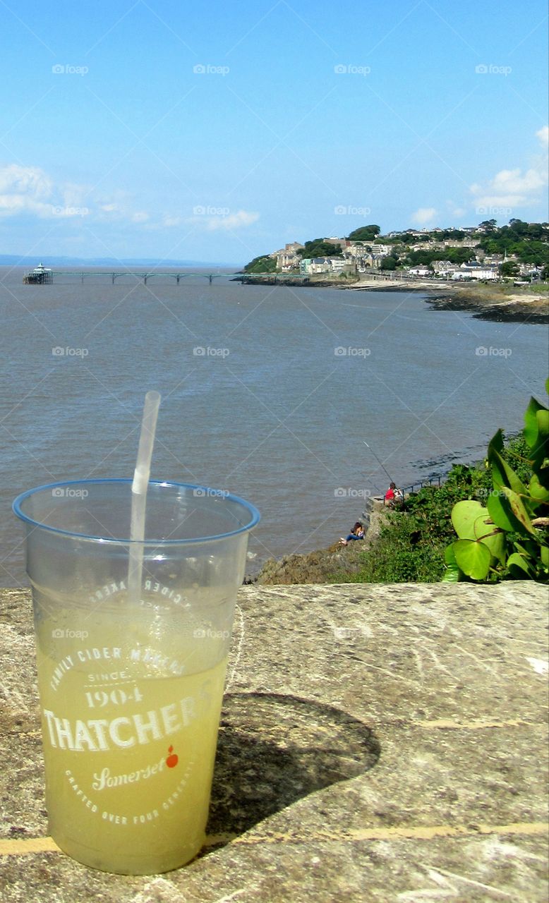 Cider slush drink by the coast on a hot summer day🥤🧊🍏