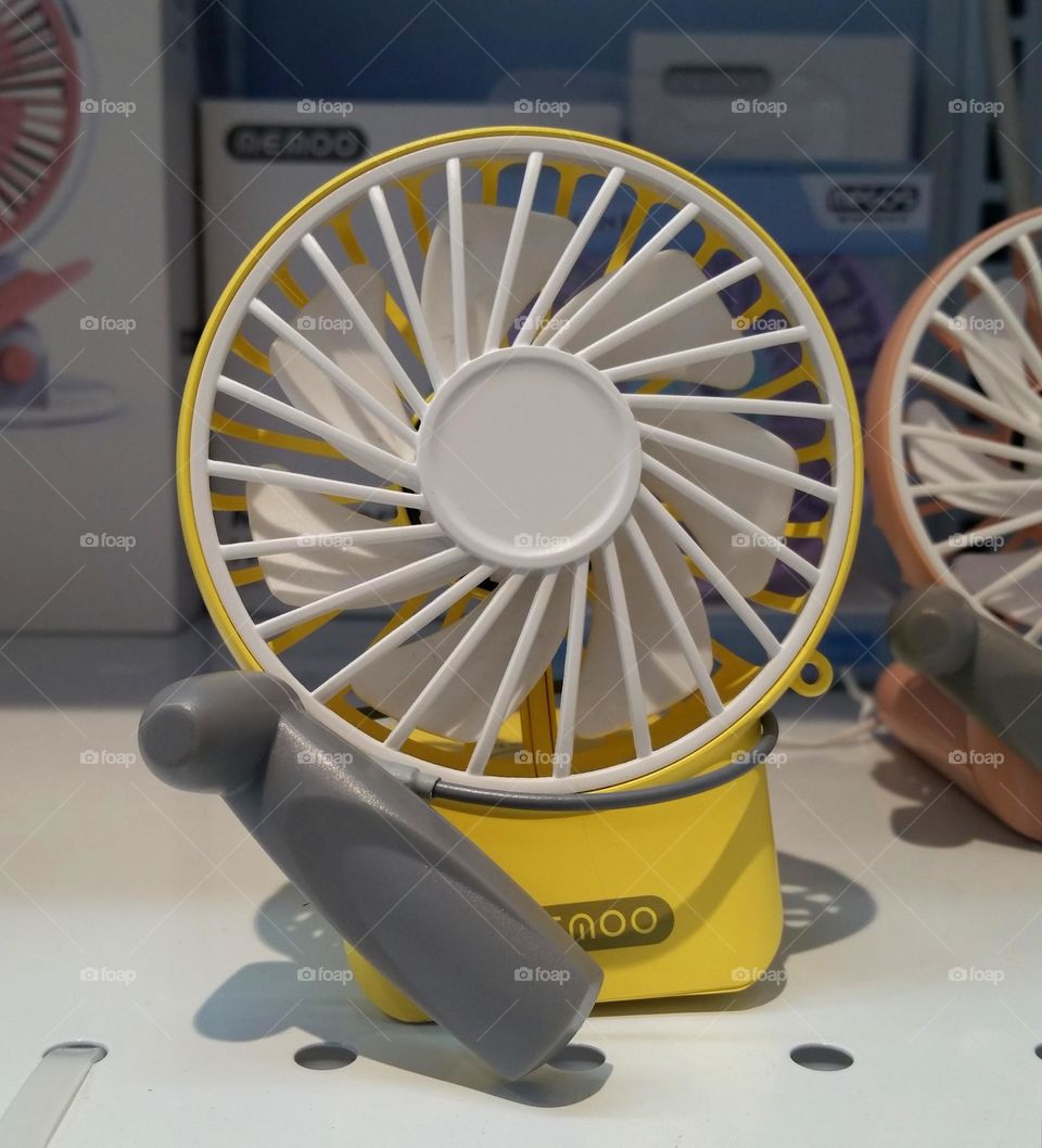 Sealed mini fan in a store...