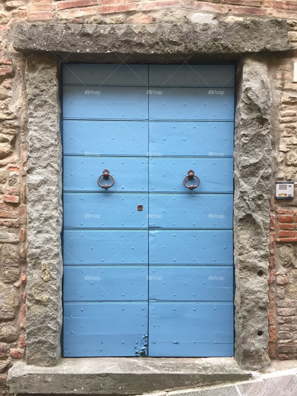 Beautiful light blue door found in Cortona, Italy. Found and taken December 2017.