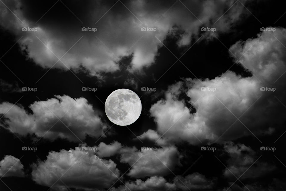 The Moon and Clouds