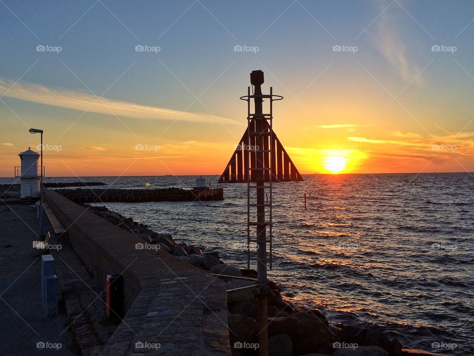 Sunset in the harbour