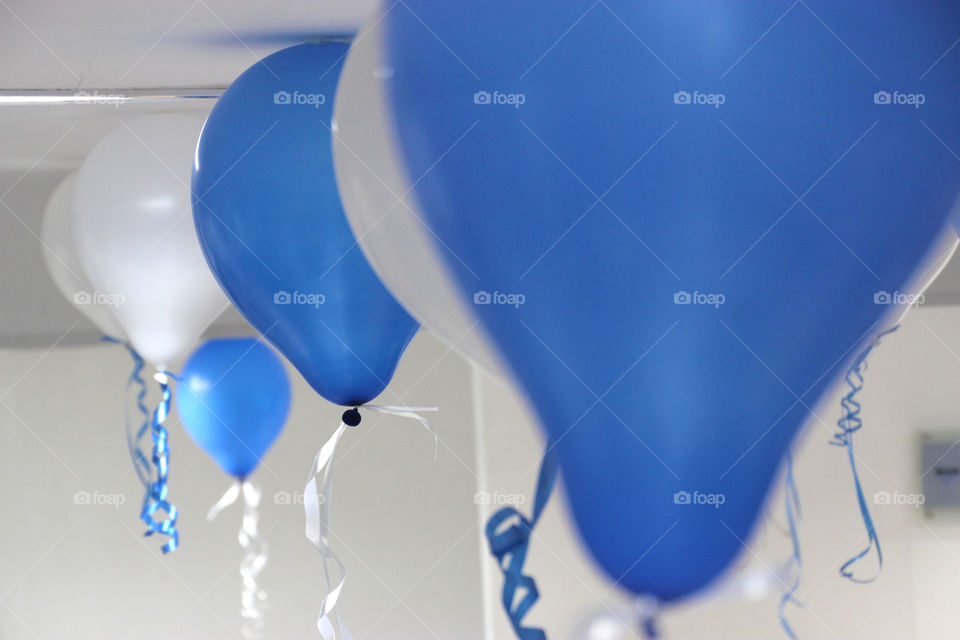 Blue and white balloons, Balloons, blue and white