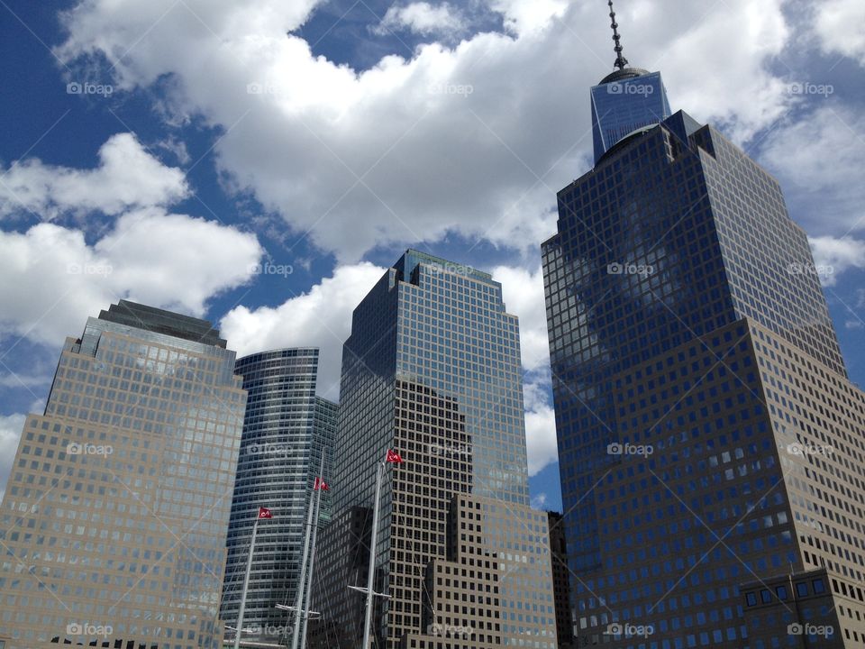 Low angle view of buildings in New York city