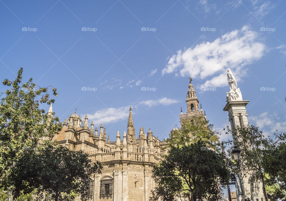 vista de la catedral de Sevilla, la giralda