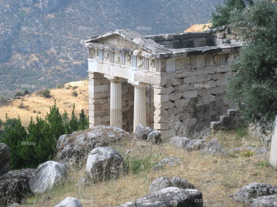 Temple of Apollon in Delphe in Greece