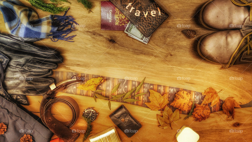 flat lay travel backgraund