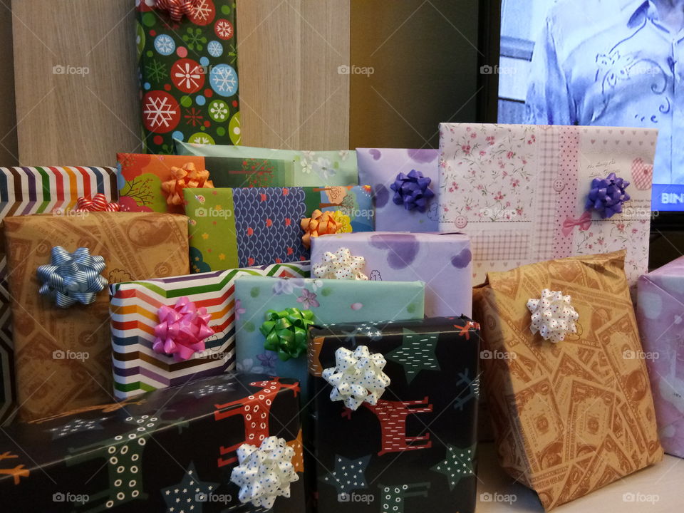 Decorated and beautifully wrapped gifts and presents