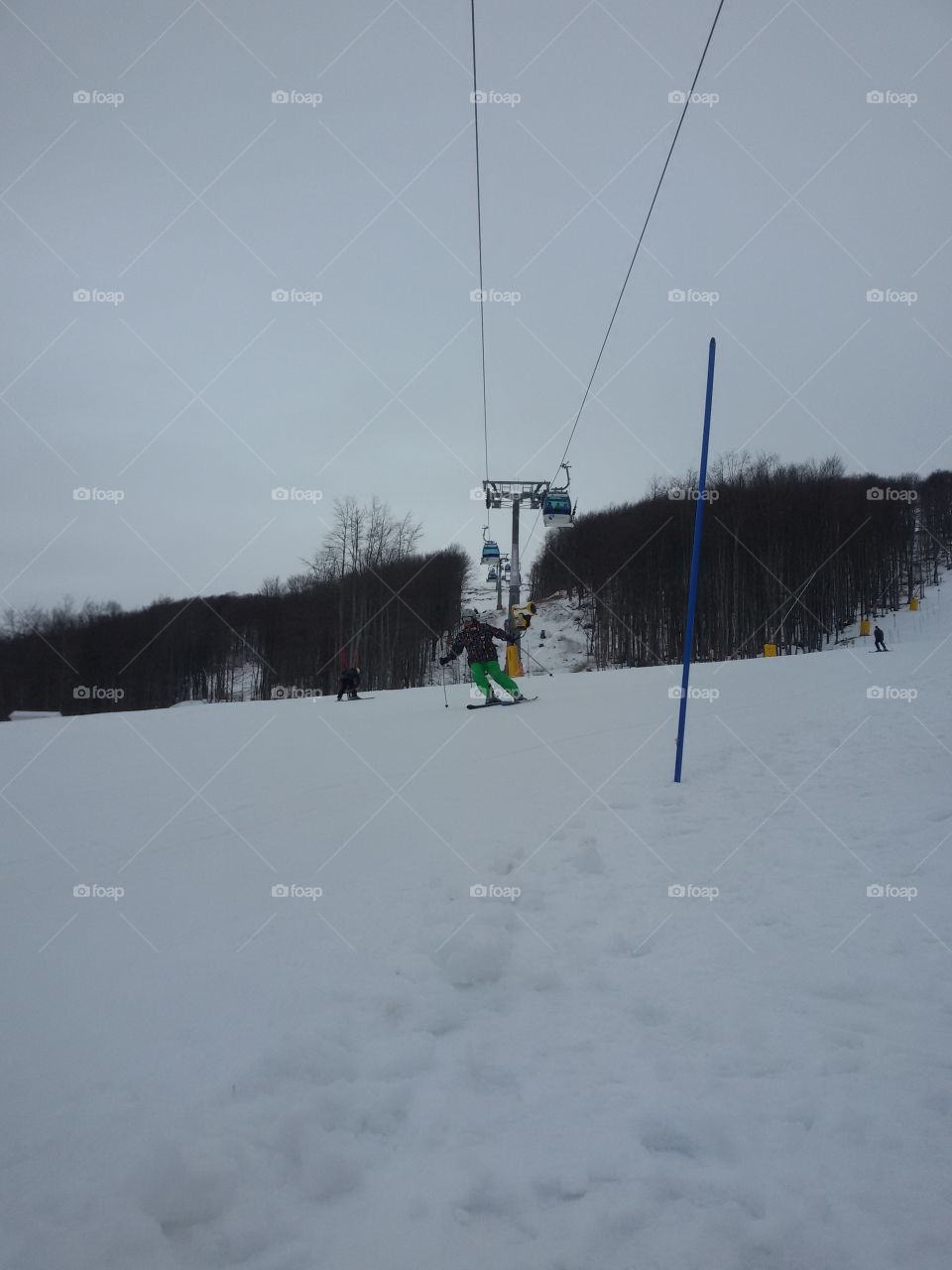 skier on mountain skiing. skier on mountain skiing