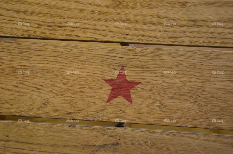 Wooden planks with star 