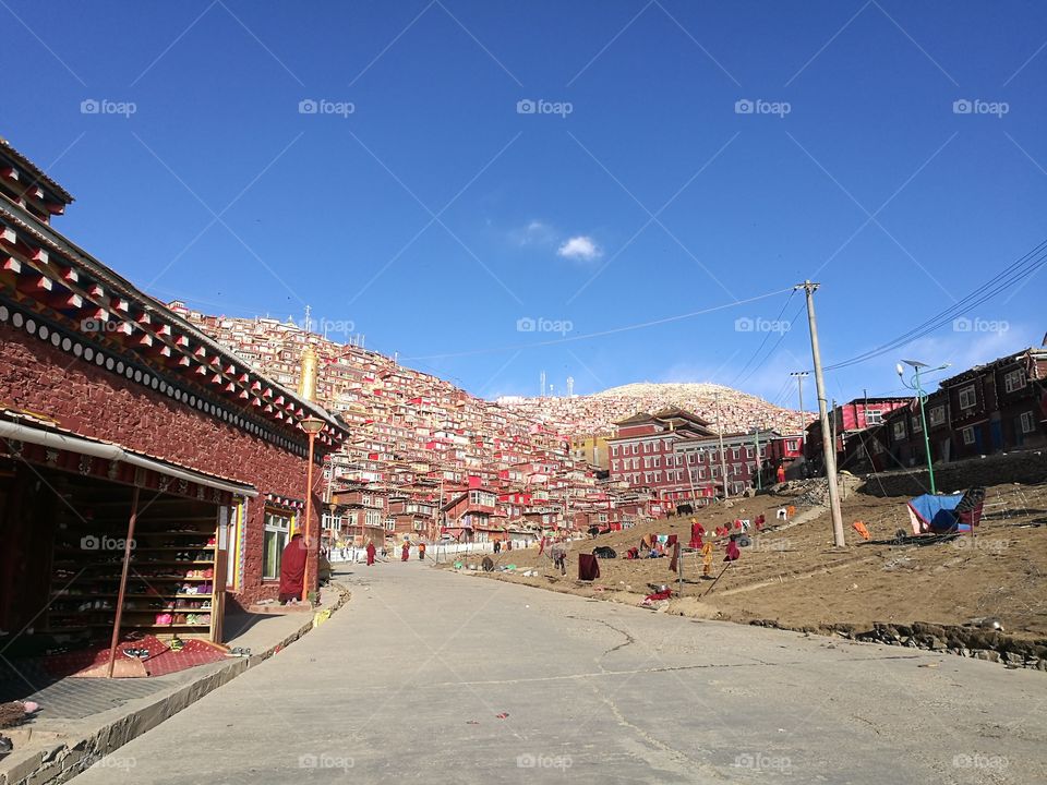 Se Da Buddhist Monastery and School in Sichuan Province, China.

Se Da is currently the largest Tibetan Buddhist school in the world and not open to westerners.