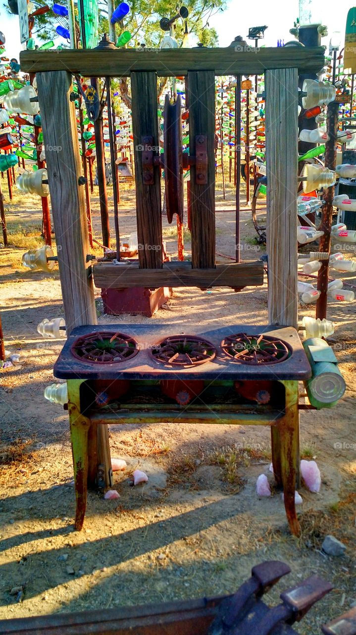 Vintage stove. Bottle Tree Ranch on Route 66