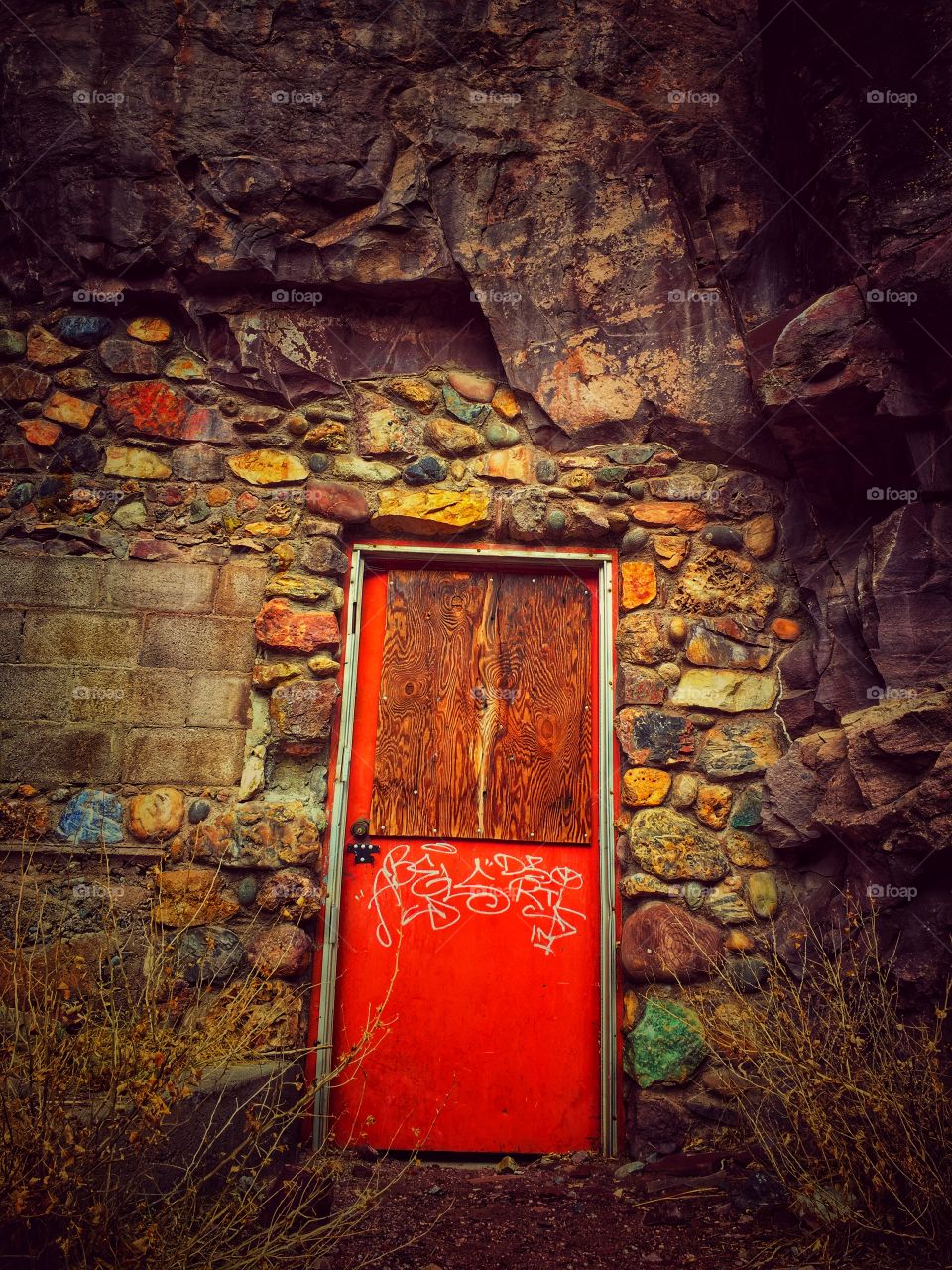 Mystery Mountain Door. Mountain side door to unknown 