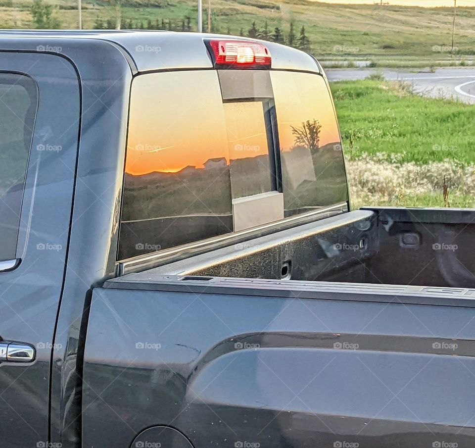 reflection from truck