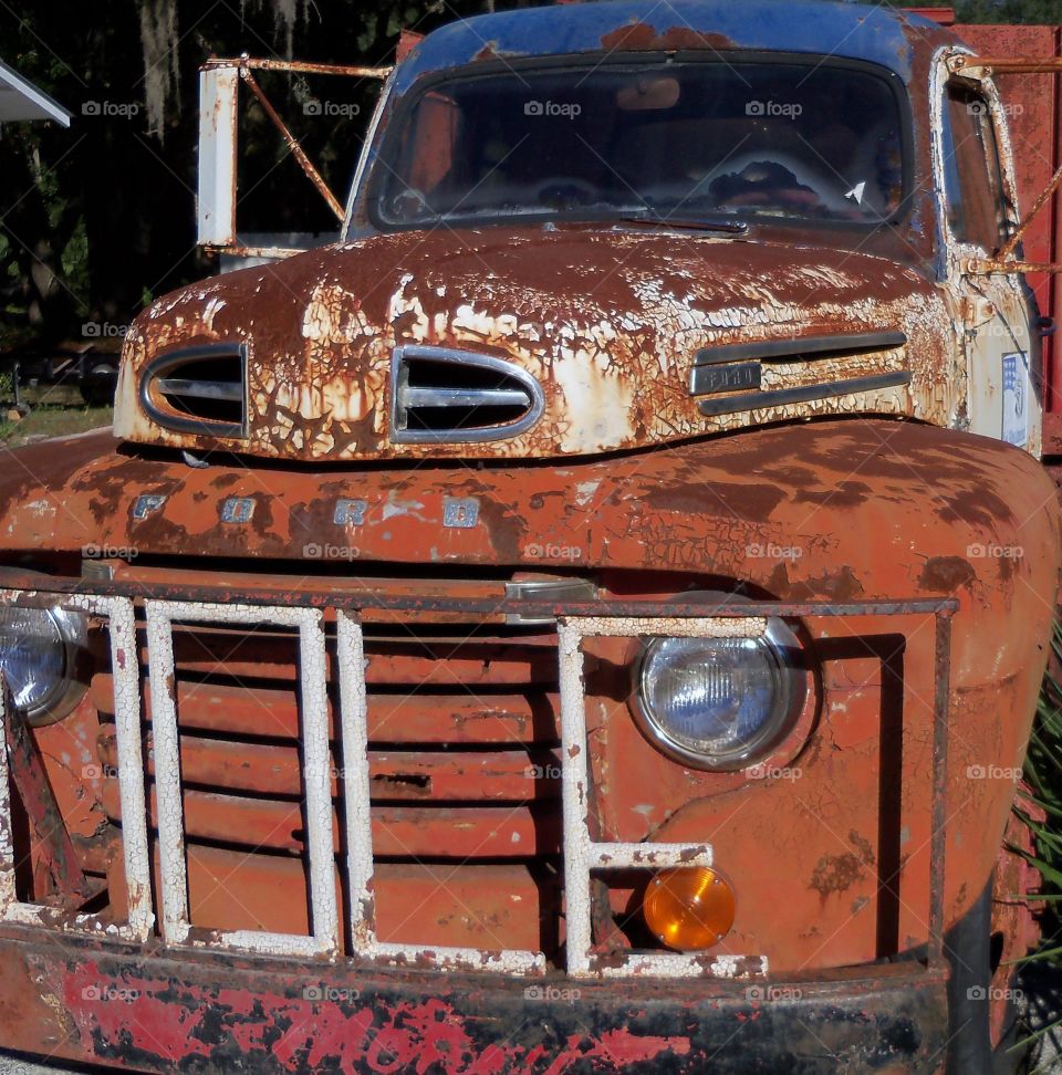 Rusty antique Ford truck