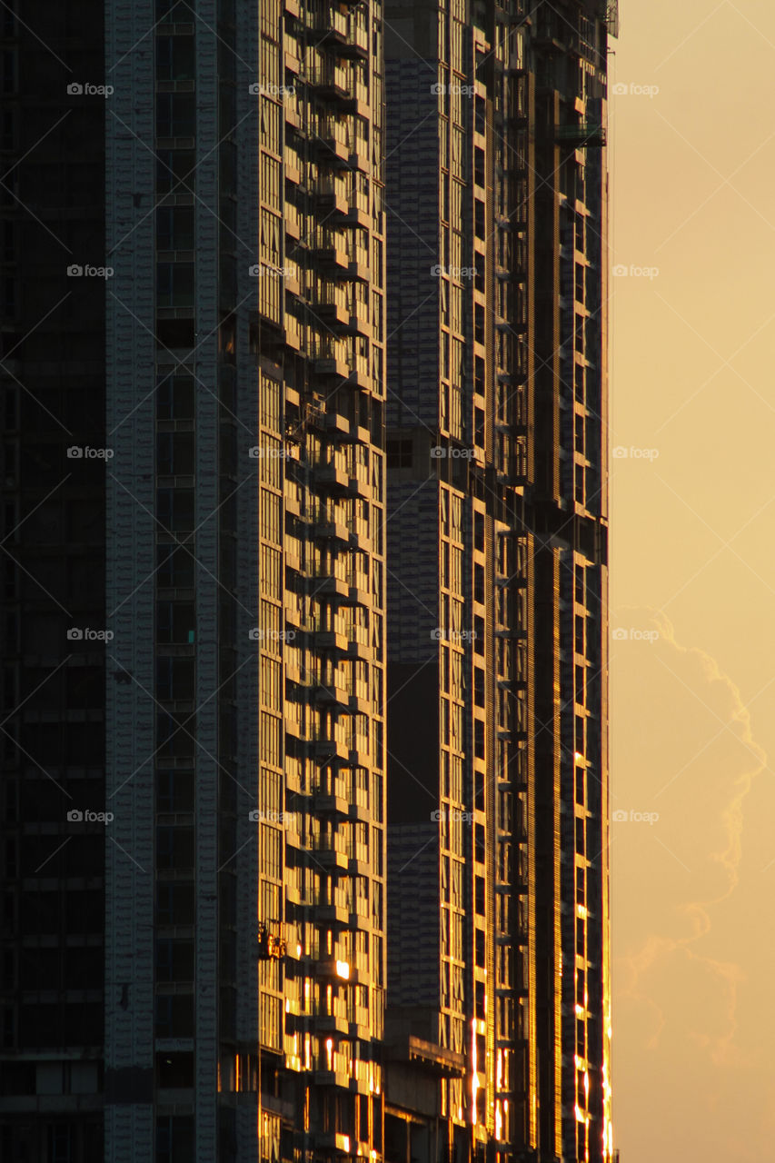 Sunset pictured from an unfinished building near my place.