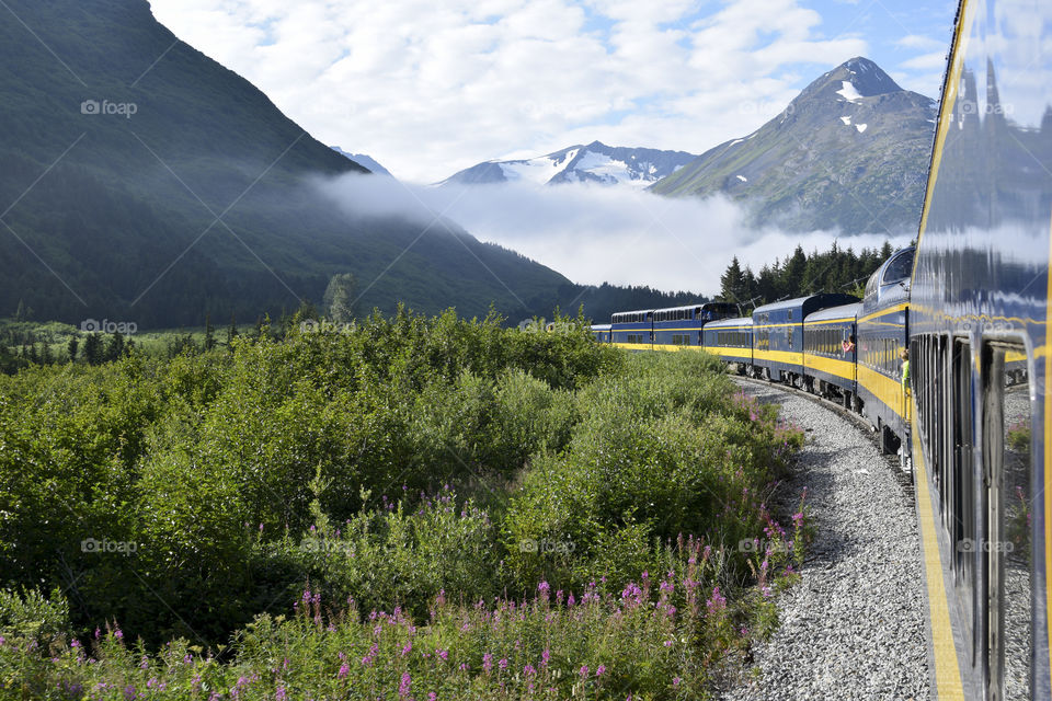 This train will take you from Anchorage to Seward 
