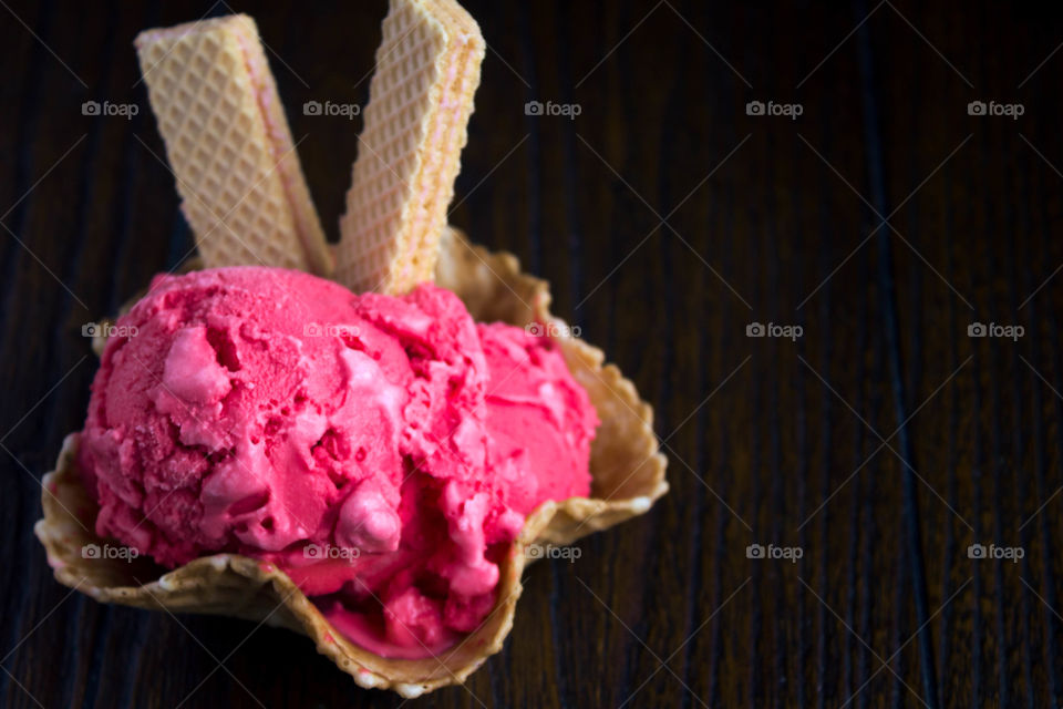 Delicious cherry ice cream