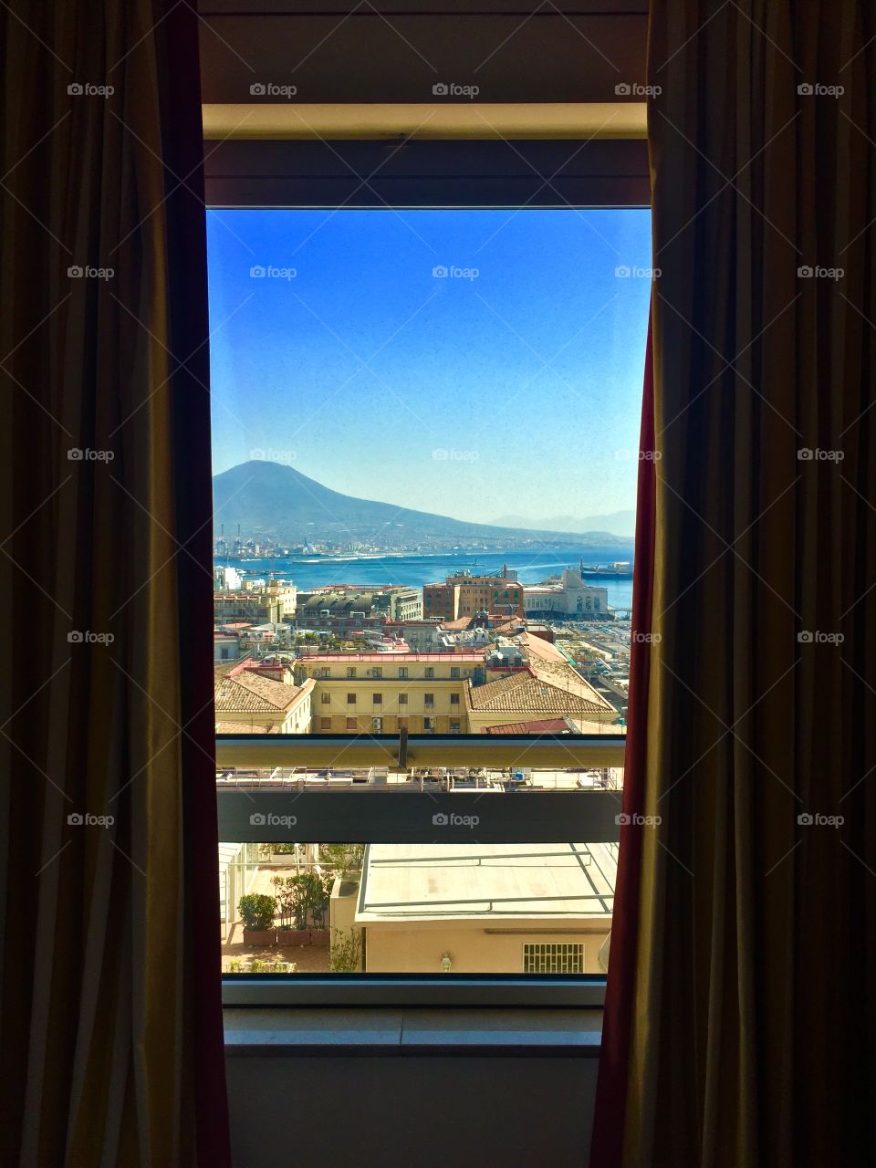 Room with a View.  Mt. Vesuvius. Pompeii.  Naples, Italy