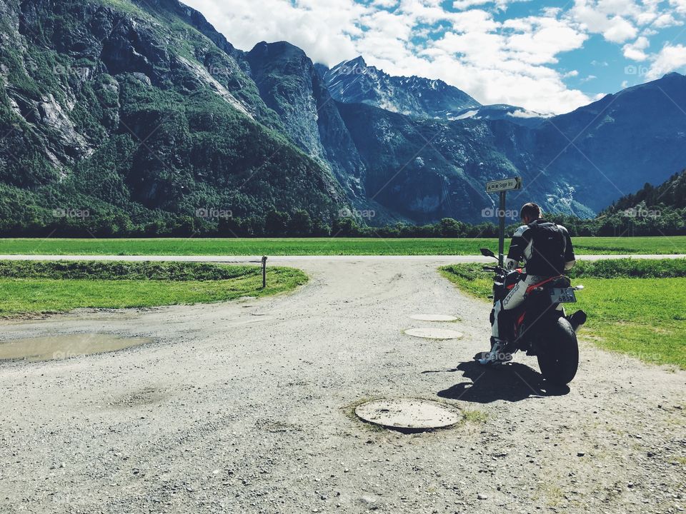 Motorcyclist in Norway 