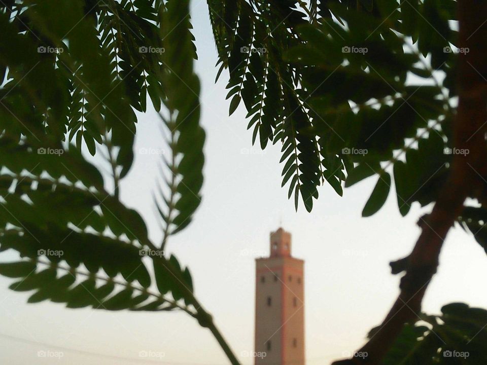 View to minaret mosque.