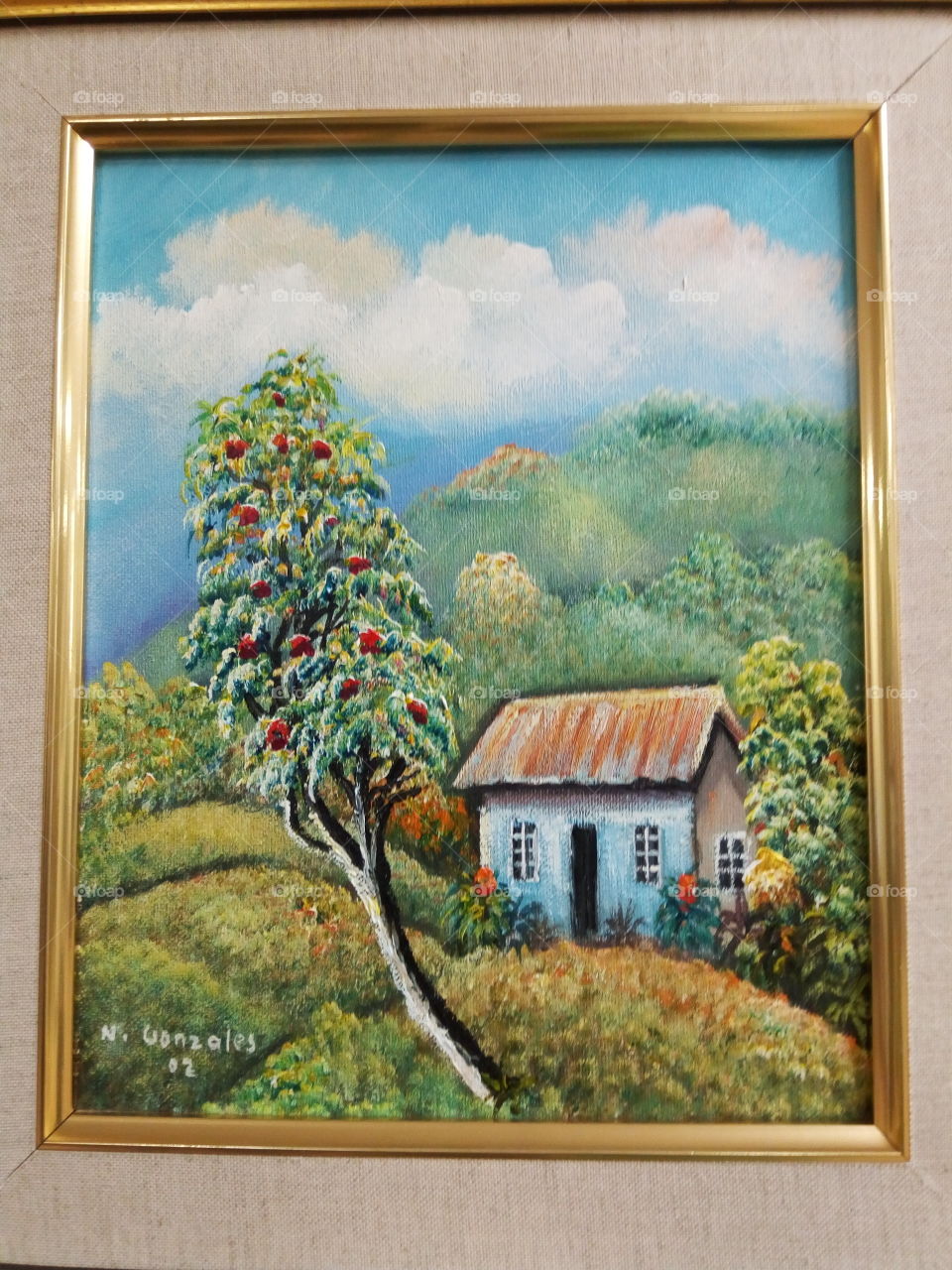 painting in countryside