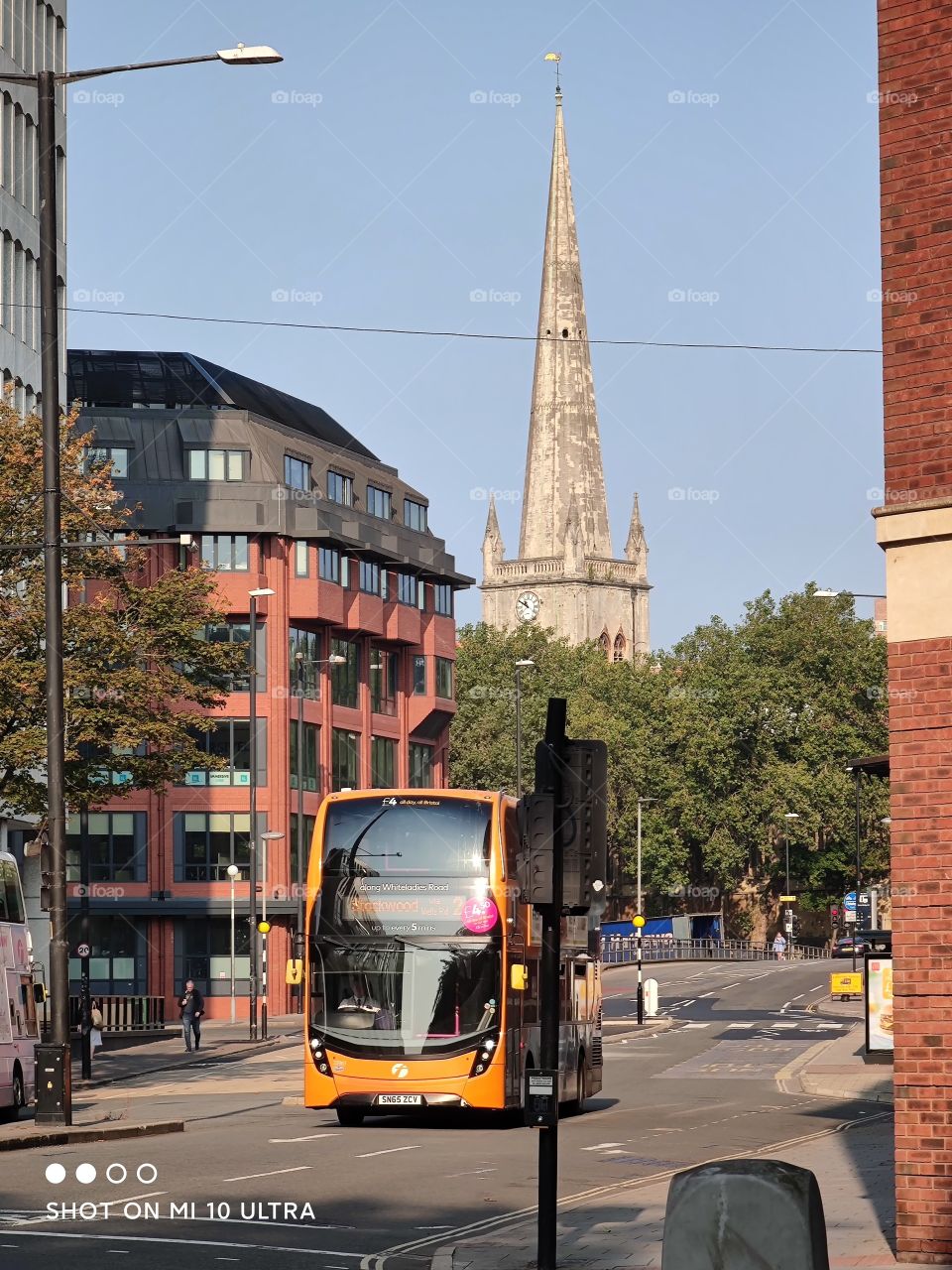 visión general de una calle céntrica de la ciudad de Bristol