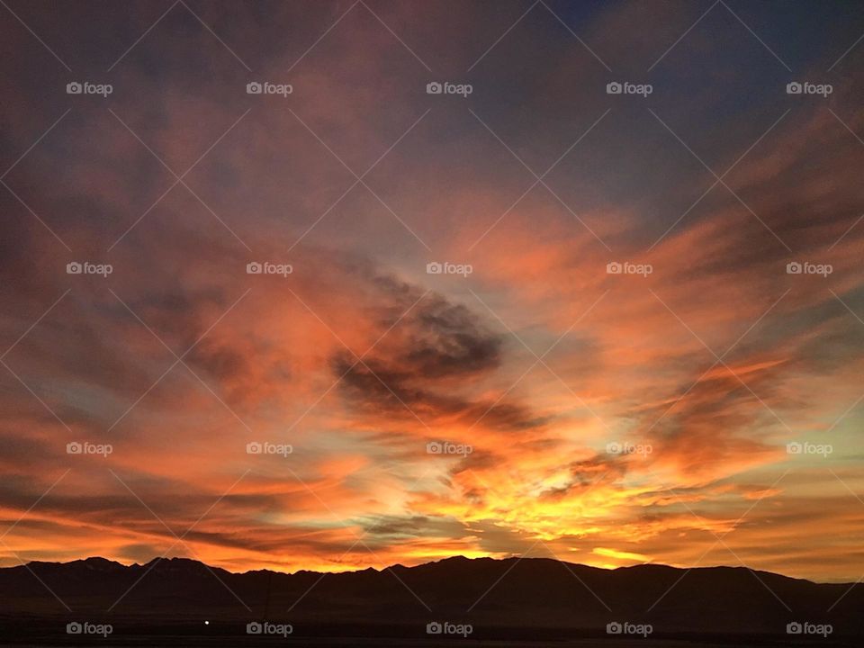 Fire in the sky over the Great Salt Lake 