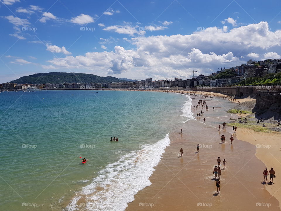 The beach in San Sebastian, Spain