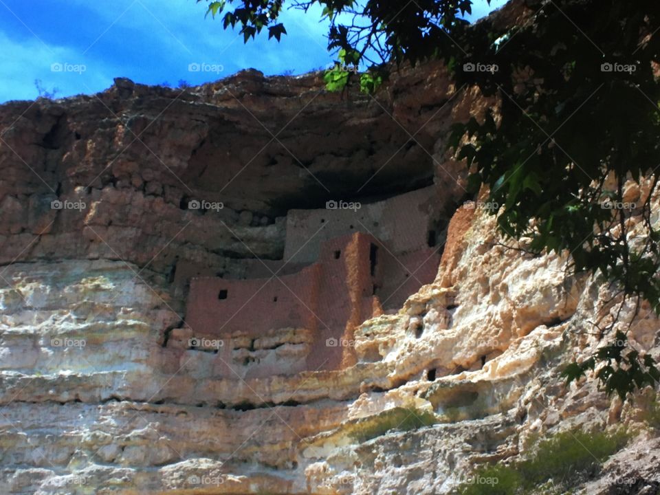 Montezuma’s Castle in Arizona. It was built into the side of a cliff for protection from attack.