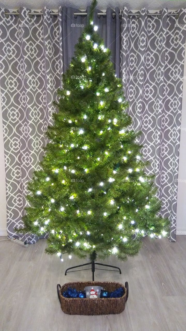 Lit Christmas tree