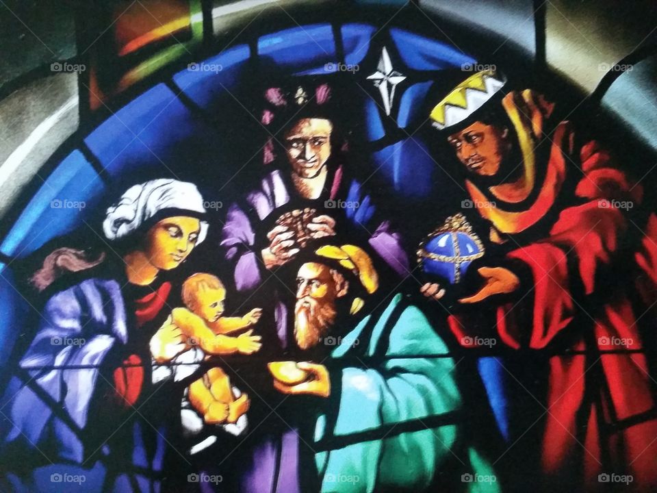 Nativity stained glass