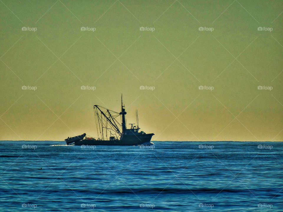 Fishing boat at sea