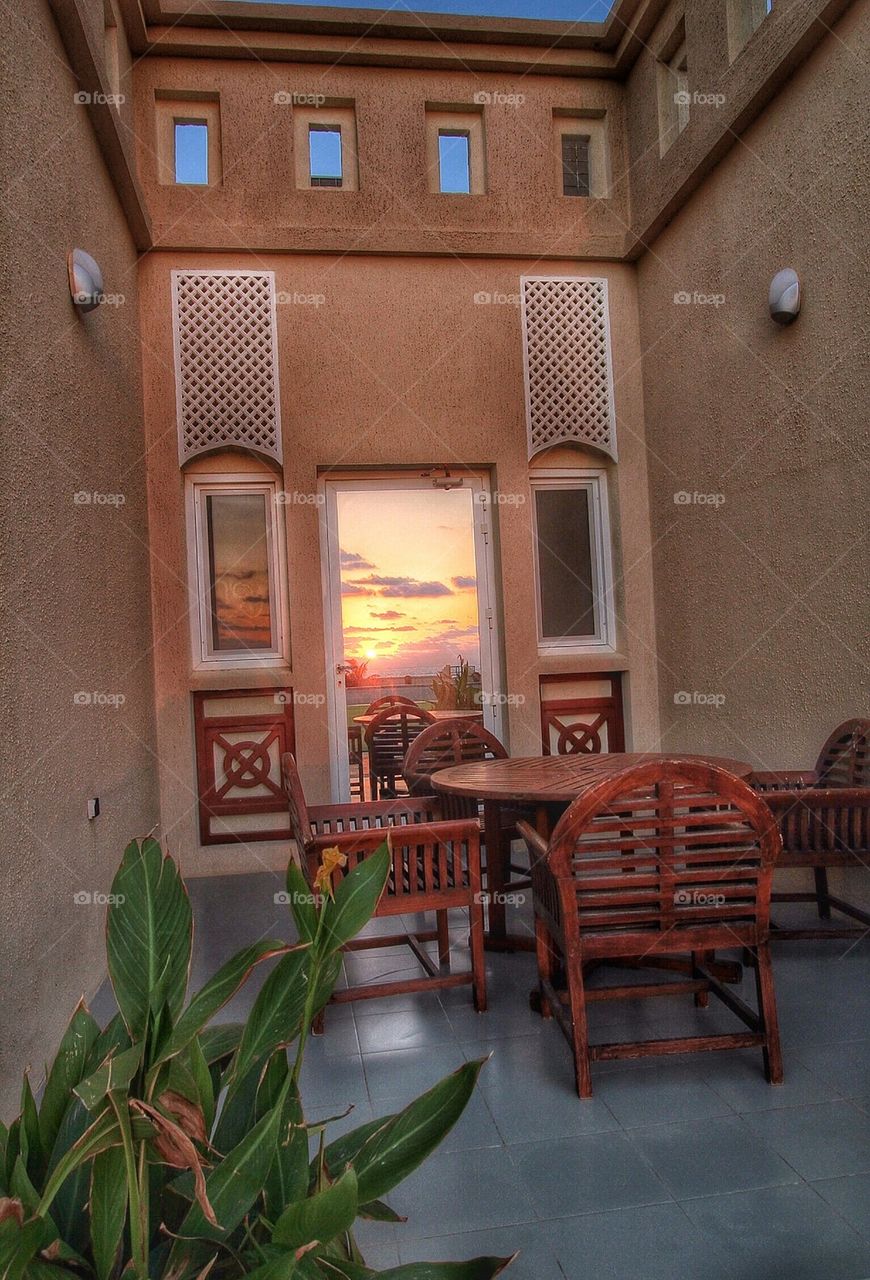 Reflections of sunset