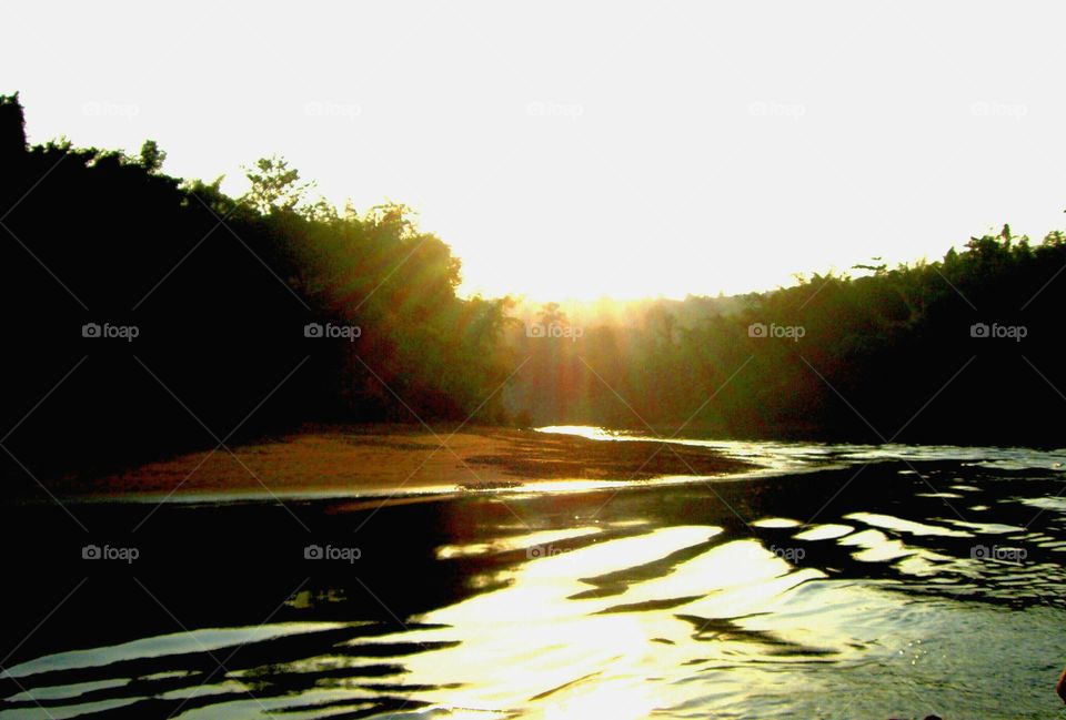 Sunset above the river at river kwai,Kanchanaburi  Thailand