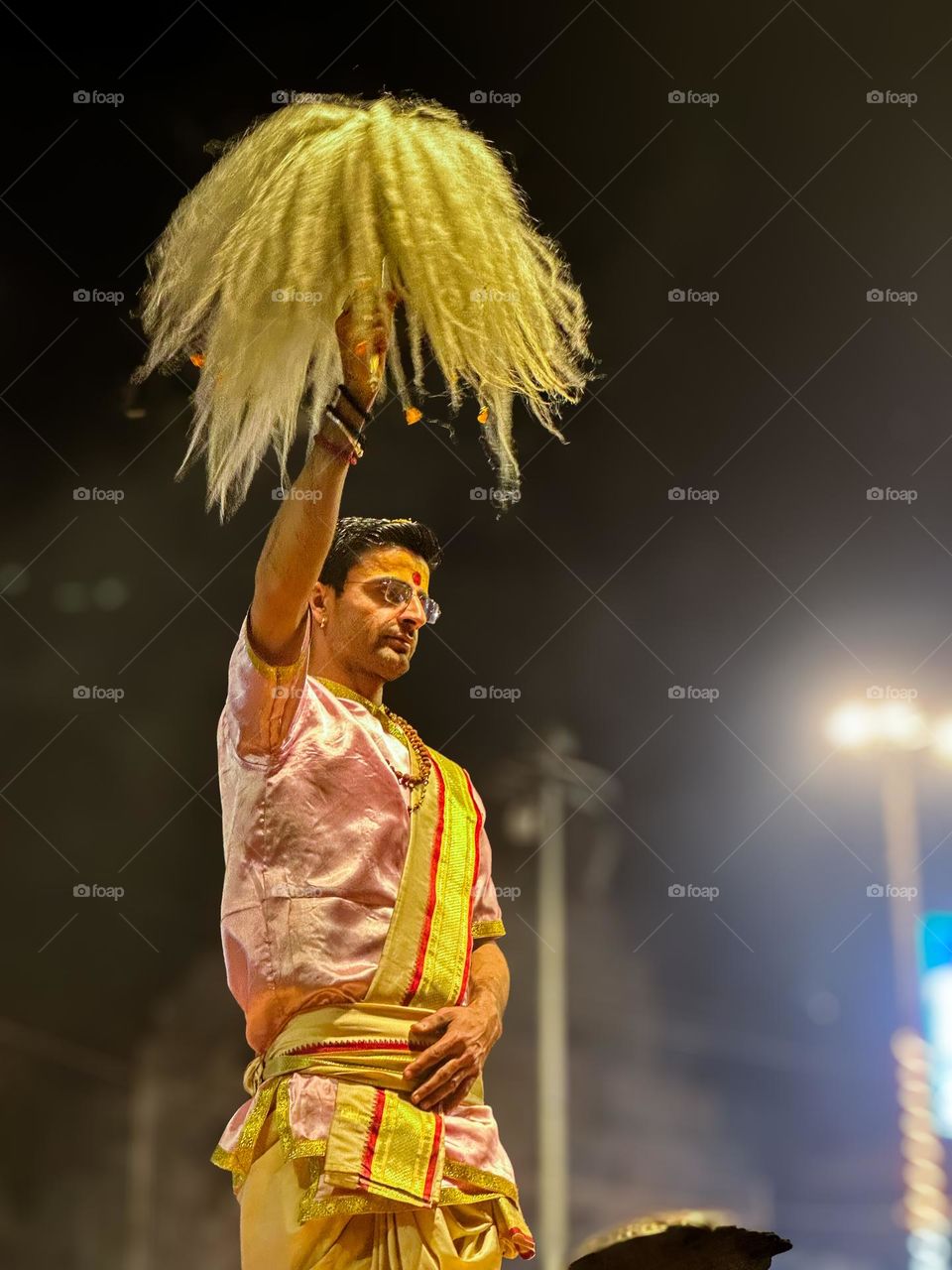 Priest performed ganga aarti ritual