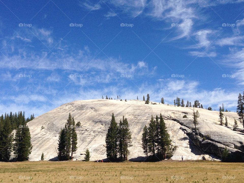 Big,grey hill stone in the valley