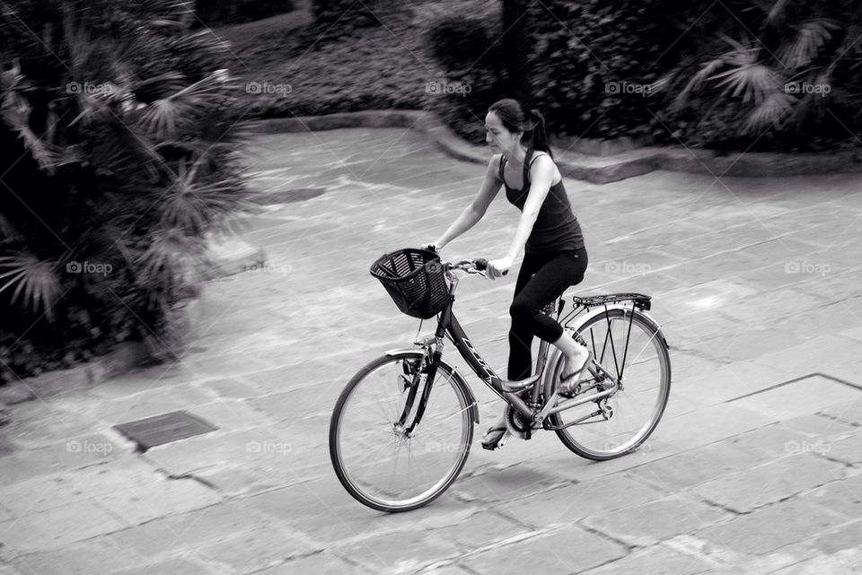 Girl on bicycle