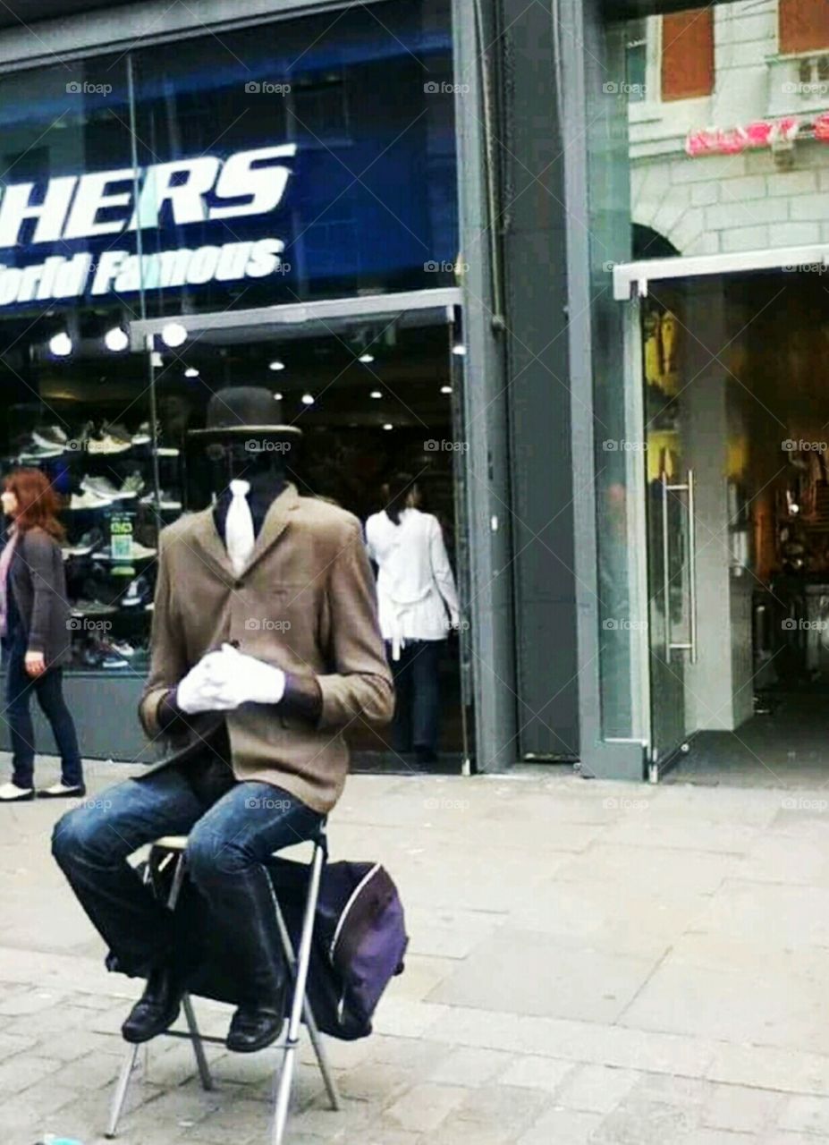 Invisible man in Oxford street