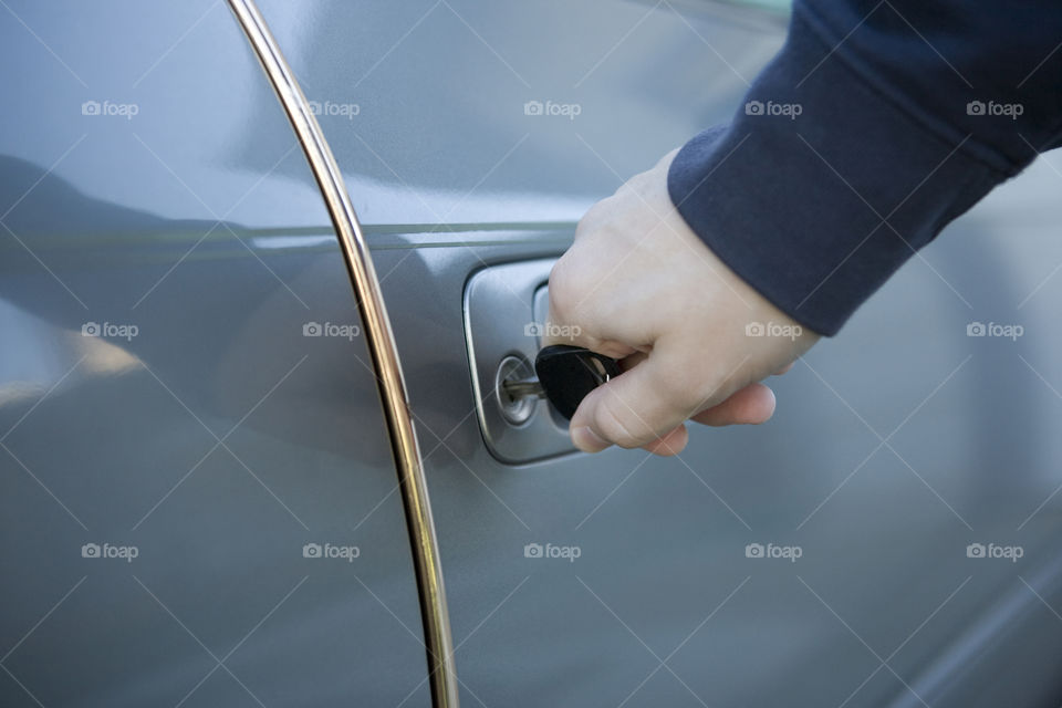 Hand opening car door lock 