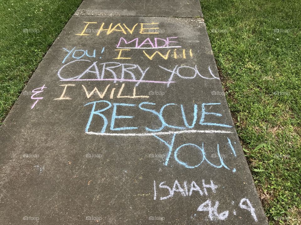 Sidewalk chalk scripture