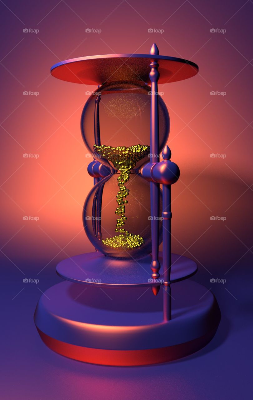 Hourglass with Golden sand. Песочные часы с золотым песком