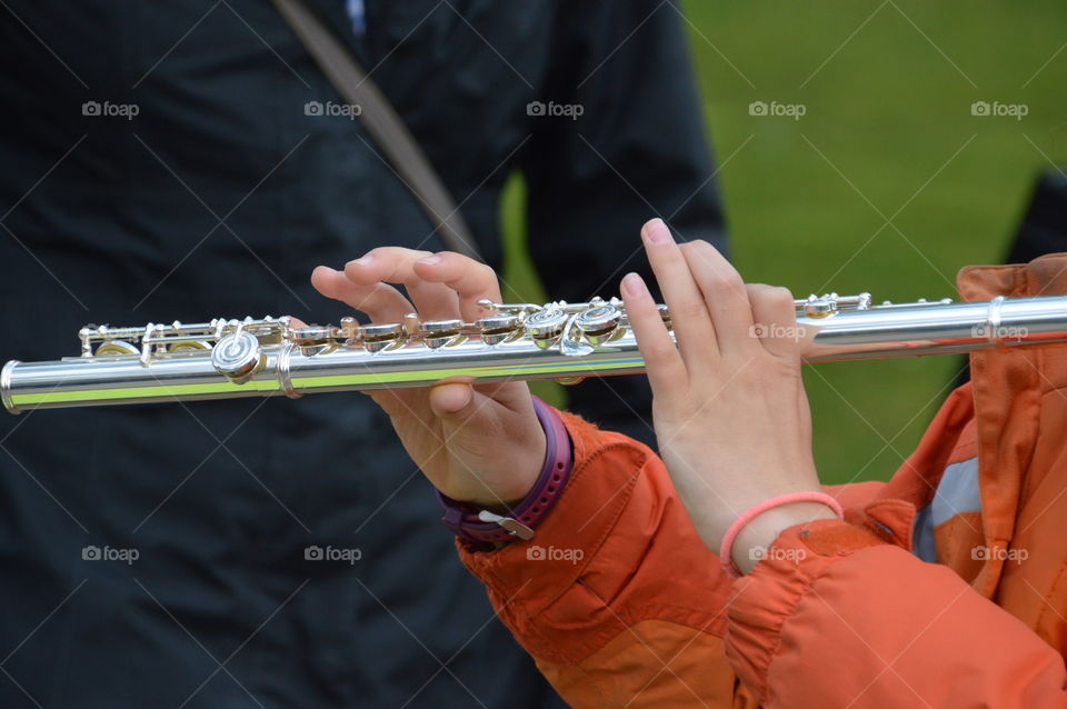 Girl Playing Transverse Flute