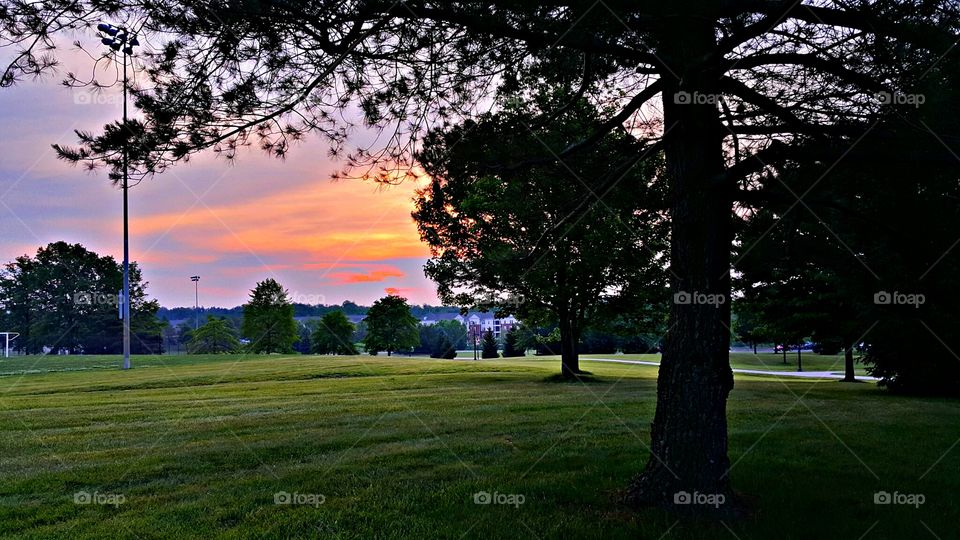 Sunrise at Kent OH . Enjoying the morning walk at Kent State 