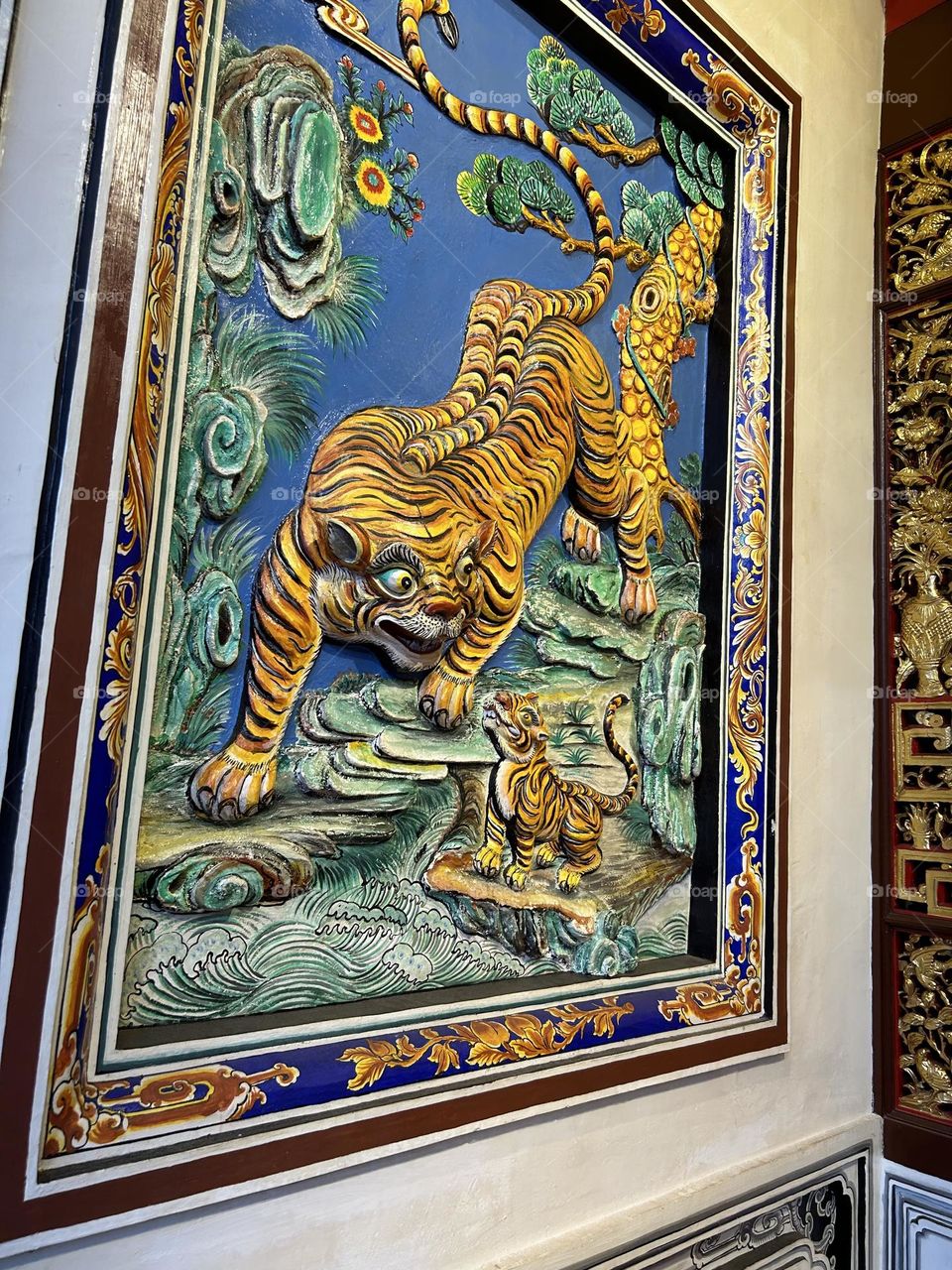 Tiger statue in Chinese Temple