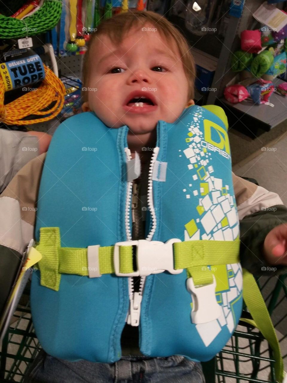 one year old first life jacket!