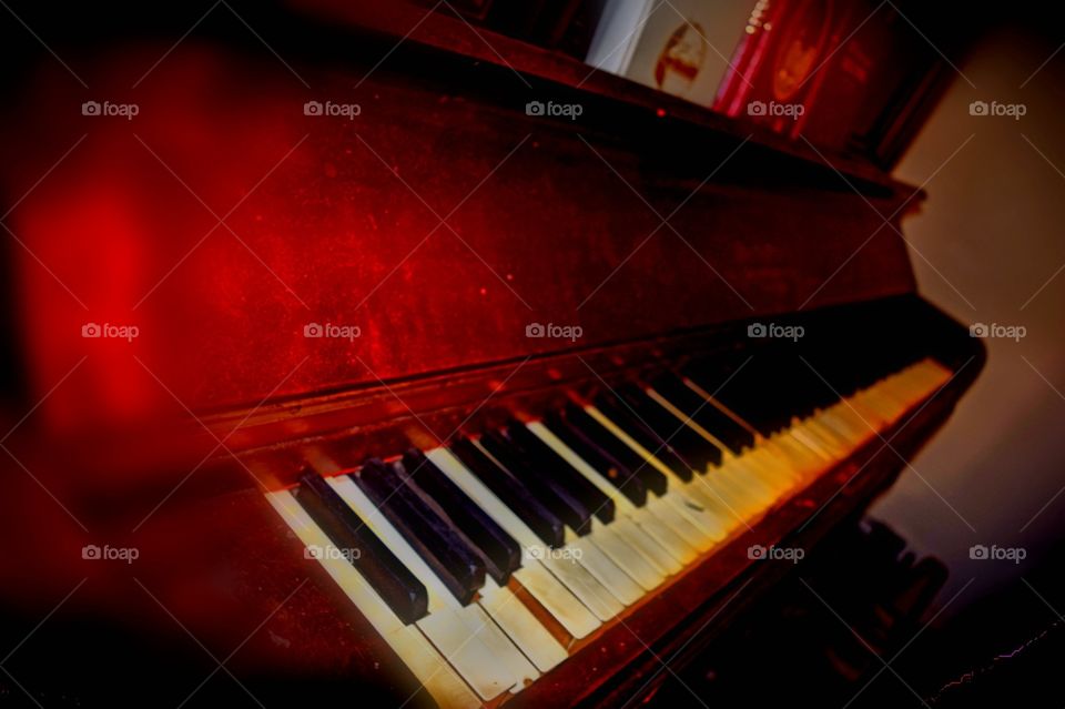 the piano. antique piano 