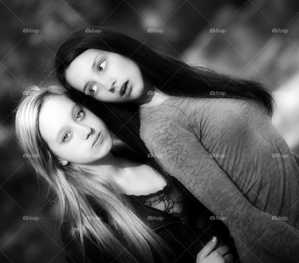 faces portrait girls black and white by lightanddrawing